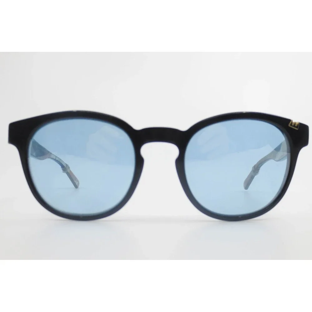 Etnia Barcelona Basquiat 03 RD Sunglasses Black Blue Tint Lenses Round Art Frame